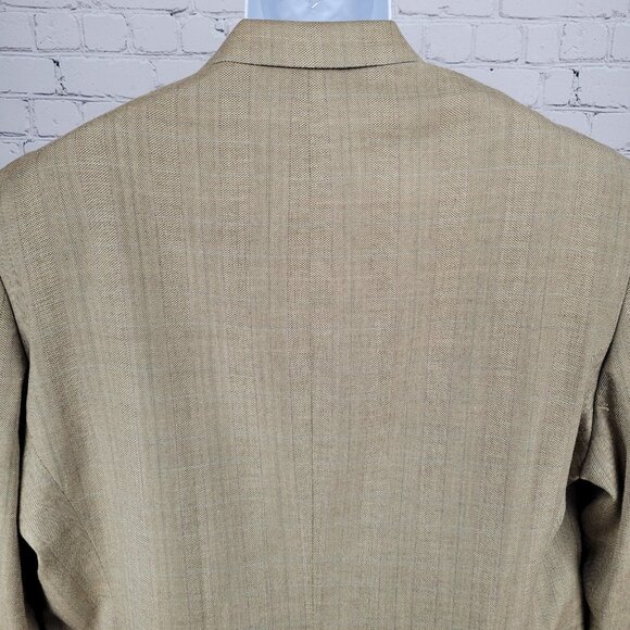 Lauren Ralph Lauren Tan Silk Wool Blend 2 Button Notch Blazer Sport Coat 48R - Picture 11 of 16